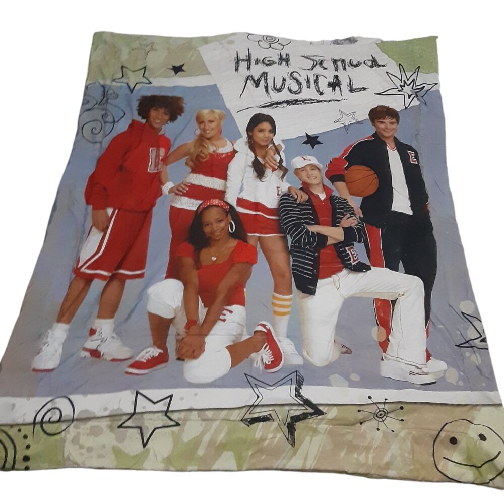 High School Musical Comforter Twin Size 61" x 50" Zac Efron Rare Dual Sided Pic
